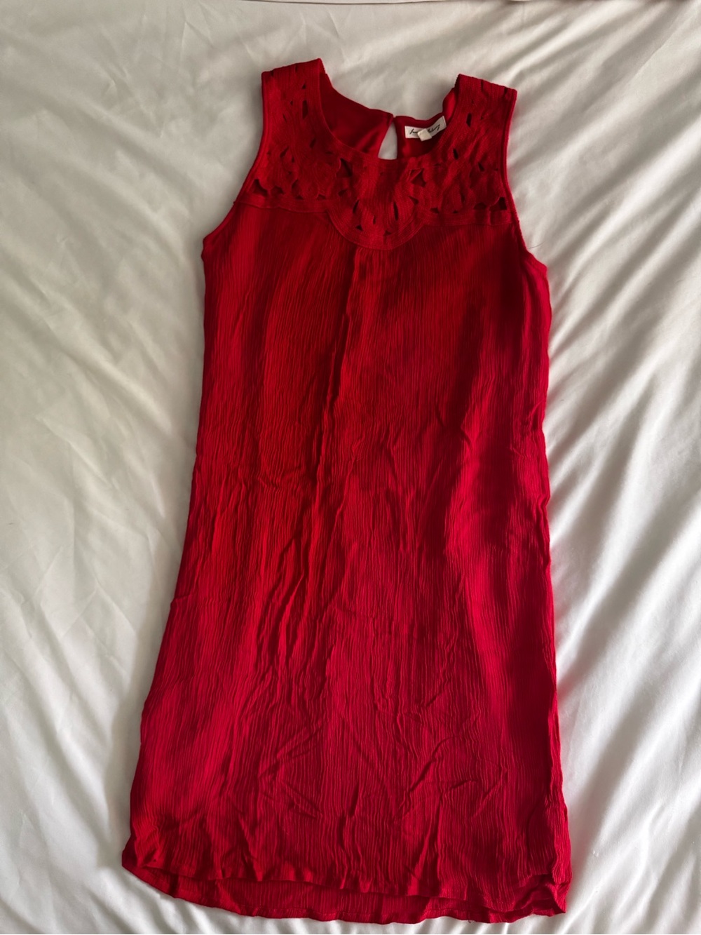 Jane and Delancey Red Sleeveless Textured Mini Dress